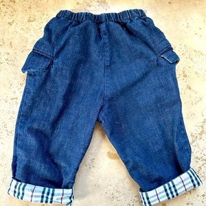 Burberry pant/jeans with cuffs and pockets - fully lined in Burberry print